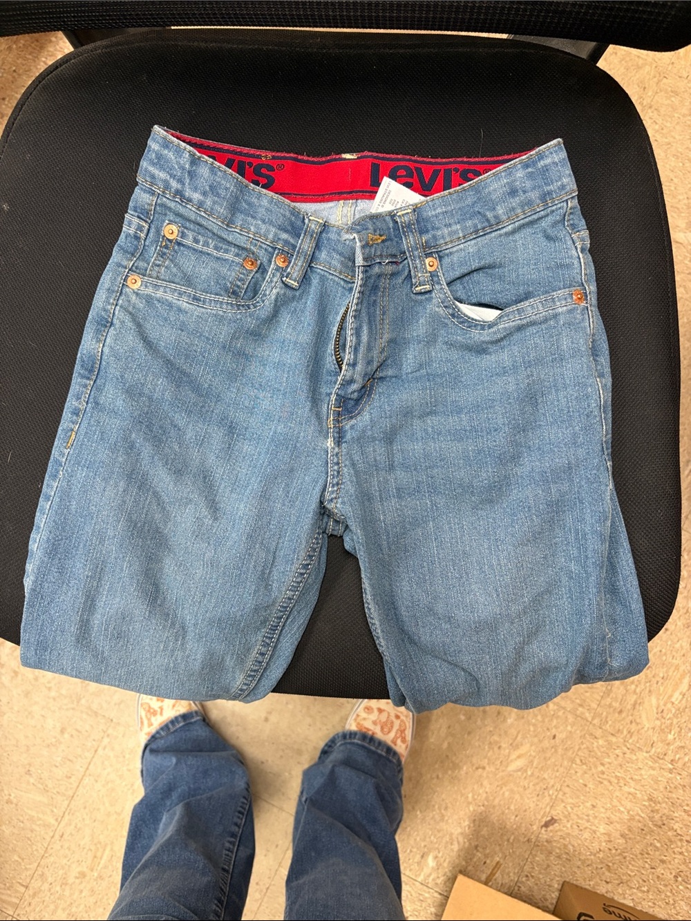 Levi's Light Blue Denim 5-Pocket Jeans with Red Inner Waistband